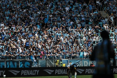 Renan Mattos / Grupo RBS PORTO ALEGRE, RS, BRASIL, 20-09-2026: Grêmio x Palmeiras, partida válida pela 28ª rodada do Brasileirão 2026. O jogo ocorre na Arena, em Porto Alegre. Foto: Renan Mattos/Grupo RBS<!-- NICAID(16369599) -->
