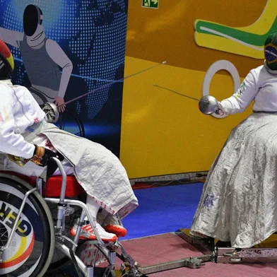 Mônica Santos e Sylvi Tauber, esgrima