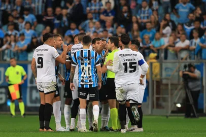 09/07/2023 - GRÊMIO x BOTAFOGO, campeonato brasileiro. FOTO: Jefferson Botega, Agência RBS. Na imagem, em campo, o árbitro Flavio Rodrigues de Souza<!-- NICAID(15478375) -->