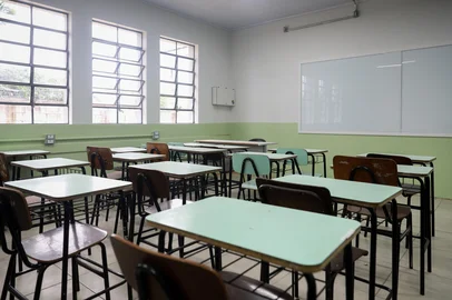 CAXIAS DO SUL, RS, BRASIL, 30/01/2025. Obras na Escola Estadual Alexandre Zattera. (Bruno Todeschini/Agência RBS)Indexador: Bruno Todeschini<!-- NICAID(15964816) -->