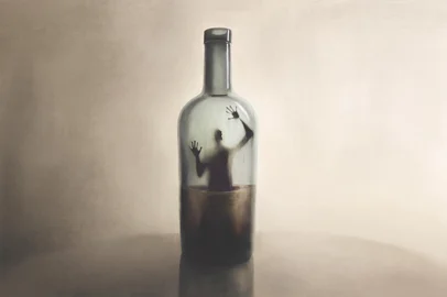 Ilustração sobre abuso ou dependência de álcool.<!-- NICAID(16307256) -->