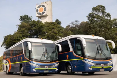 A Marcopolo acaba de fornecer 39 ônibus Viaggio 900 para a Link Service, operadora de transporte chilena para o transporte de mineradores da Mina El Teniente na cidade de Rancagua, na província de Cachapoal. <!-- NICAID(16185642) -->