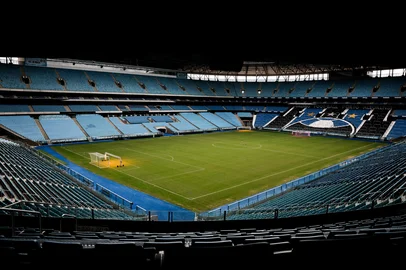 PORTO ALEGRE, RS, BRASIL, 28-05-2026: Tour na Arena do Grêmio. Vestiário, salas de controle e corredores do estádio. Foto: Renan Mattos / Agência RBS<!-- NICAID(16295463) -->