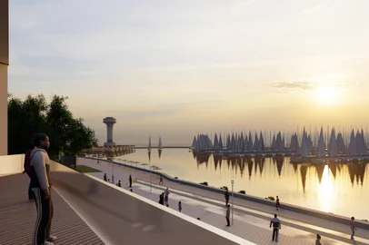 Visão de parte do projeto de revitalização do trecho 2 da orla do Guaíba. Foto: Pedro Piegas/  Cheetah Consultoria/ Prefeitura Municipal de Porto Alegre/ Divulgação<!-- NICAID(15439371) -->
