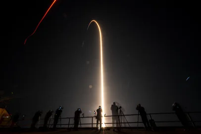 A SpaceX Falcon 9 rocket with the Crew Dragon Endeavour capsule carrying the Crew-8 mission launches from launch pad 39A at NASA's Kennedy Space Center in Florida on March 3, 2024. Three US astronauts and a Russian cosmonaut launched for the International Space Station. They will conduct over 200 scientific experiments and technology demonstrations during their planned 180-day mission to the International Space Station. (Photo by CHANDAN KHANNA / AFP)<!-- NICAID(15695760) -->