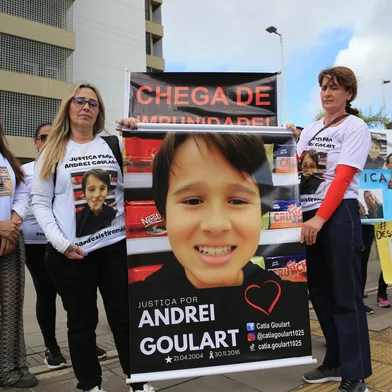 PORTO ALEGRE, RS, BRASIL - 27-10-2025 - Começou nesta segunda-feira (27.10.2025) o júri de Jeverson Olmiro Lopes Goulart, policial militar aposentado acusado de matar o sobrinho Andrei Ronaldo Goulart Gonçalves, 12 anos. O crime ocorreu em novembro de 2016, na zona sul da Capital.FOTO - RONALDO BERNARDI/AG RBS<!-- NICAID(16154506) -->