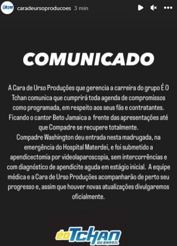 @caradeursoproducoes / Instagram / Reprodução