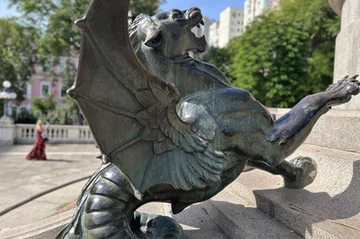 Monumento em homenagem ao Júlio de Castilhos, na Praça da Matriz, em Porto Alegre, em maio de 2026.<!-- NICAID(16297461) -->