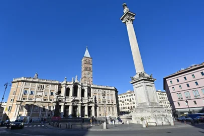 (FILES) A general view shows the Basilica di Santa Maria Maggiore, one of the four papal basilicas in Rome, on December 19, 2023. Pope Francis, an energetic reformer who inspired widespread devotion from Catholics but riled traditionalists, died on April 21, 2025 aged 88. Francis's desire to chart a different path was evident right to the end, with his decision to be buried not in St Peter's Basilica but in Rome's Santa Maria Maggiore basilica. (Photo by Andreas SOLARO / AFP)<!-- NICAID(16020840) -->