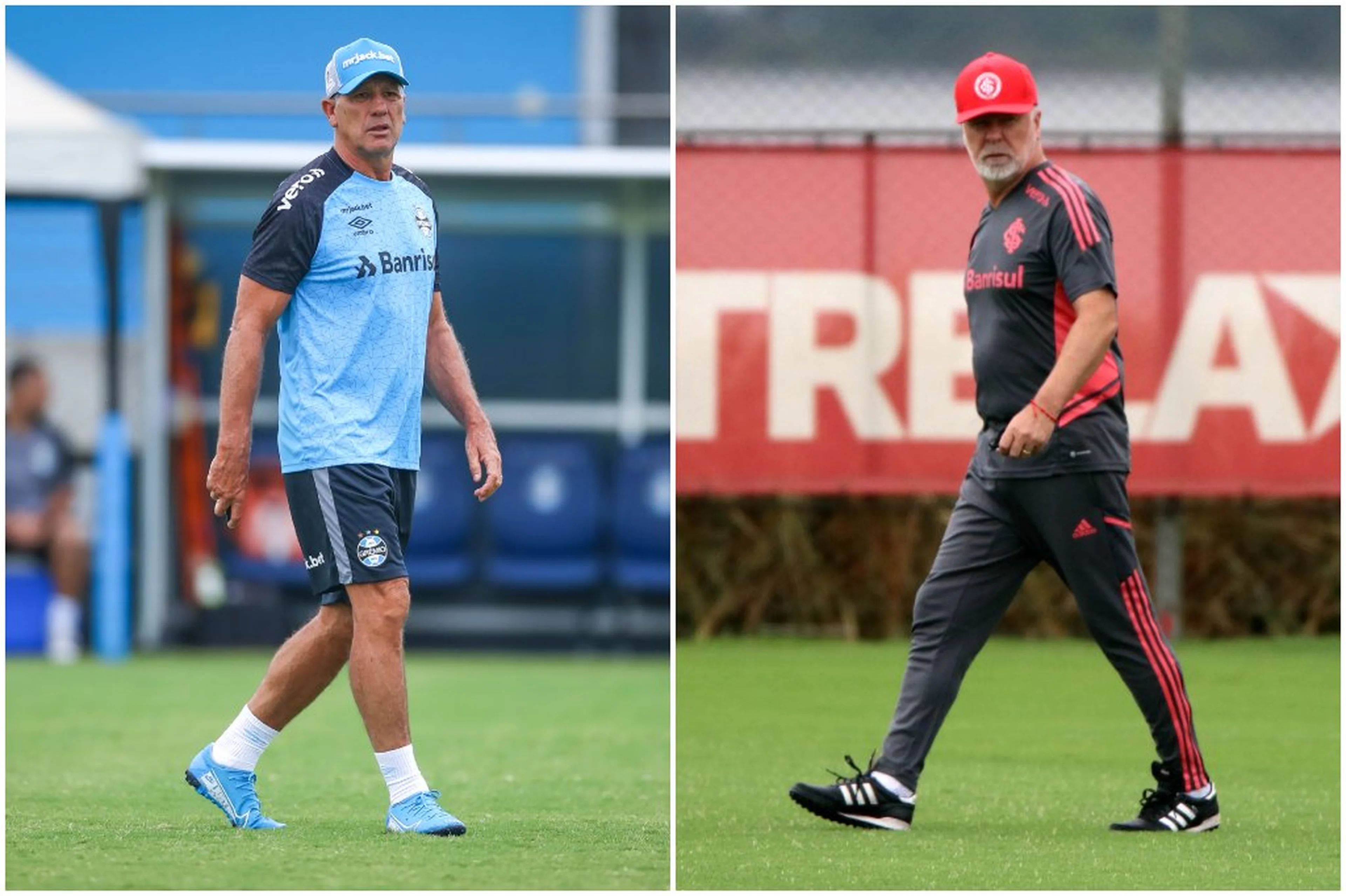 Montagem sobre fotos de Divulgação/Lucas Uebel, Grêmio e Ricardo Duarte, Inter