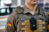 Policiais da Brigada Militar começam fase de testes de câmeras corporais.<!-- NICAID(15080873) -->