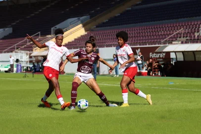 As Gurias Coloradas enfrentam a Ferroviária, em Araraquara, pelo jogo de volta das quartas de final do Brasileirão Feminino. Inter<!-- NICAID(15465452) -->