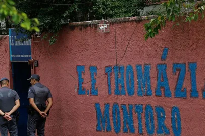 São Paulo (SP), 27/03/2023 - Aluno ataca colegas e professoras à faca na Escola Estadual Thomázia Montoro, em Vila Sônia. Foto: Fernando Frazão/Agência Brasil<!-- NICAID(15386412) -->