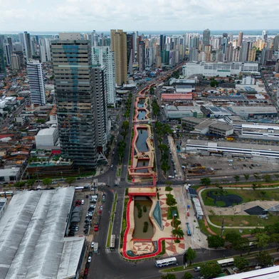 Foto aérea de Belém, onde vai ocorrer a COP30.<!-- NICAID(16133333) -->