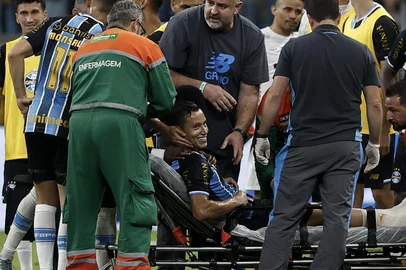 PORTO ALEGRE, RS, BRASIL, 19-03-2026: Grêmio recebe o Vitória na Arena, em jogo válido pela sétima rodada do Brasileirão. Na foto, o jogador do Grêmio, Marlon. Fotos: Duda Fortes/Agencia RBS<!-- NICAID(16249165) -->