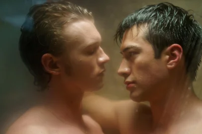 Heated Rivalry (L to R) -   Connor Storrie as Ilya Rozanov and Hudson Williams as Shane Hollander in Episode 104 of Heated Rivalry. Cr. Sabrina Lantos Â© 2025<!-- NICAID(16223720) -->