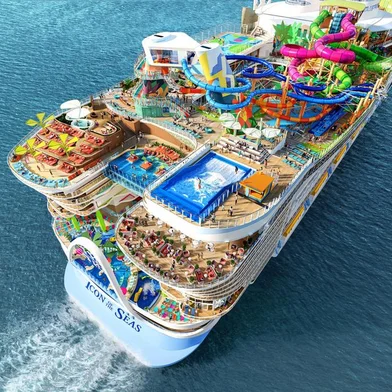 Embarcação Icon of the Seas é o maior cruzeiro do mundo - Foto: Royal Caribbean / Divulgação<!-- NICAID(15675226) -->