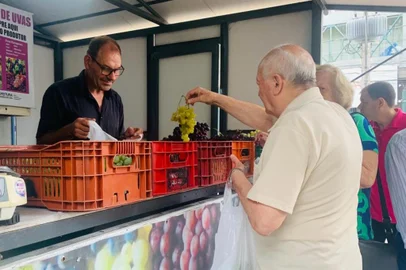 População comparece em peso no primeiro dia de vendas de uvas no centro de Caxias <!-- NICAID(15350213) -->