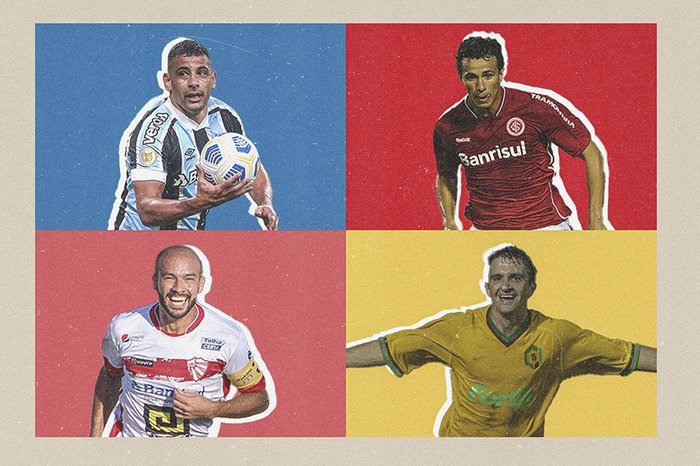 Montagem sobre fotos / Lucas Uebel (Grêmio), Diego Vara (Agência RBS), Lucas Dornelles (São Luiz) e Fernando Gomes (Agência RBS)