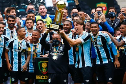 PORTO ALEGRE, RS, BRASIL,  06/06/2021-   Grêmio x Santa Cruz pela Recopa Gaúcha. Foto: Marco Favero / Agencia RBS<!-- NICAID(14801906) -->