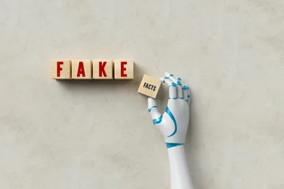 robot arm adding a cubes with the message FACTS to others with the message FAKErobot arm adding a cubes with the message FACTS to others with the message FAKE on concrete backgroundFonte: 432948784<!-- NICAID(16047005) -->