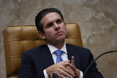 Abertura do ano judiciário de 2025 no STFDF - ANO JUDICIÁRIO/ABERTURA - INTERNACIONAL - O presidente da Câmara dos Deputados, Hugo Motta (Republicanos-PB), durante a abertura do ano judiciário de 2025 no   plenário do Supremo Tribunal Federal (STF),, em Brasília, nesta segunda-feira, 3.      03/02/2025 - Foto: FáTIMA MEIRA/ENQUADRAR/ESTADÃO CONTEÚDOEditoria: INTERNACIOLocal: BRASÍLIAIndexador: FáTIMA MEIRAFonte: Agencia EnquadrarFotógrafo: ENQUADRAR<!-- NICAID(15971687) -->