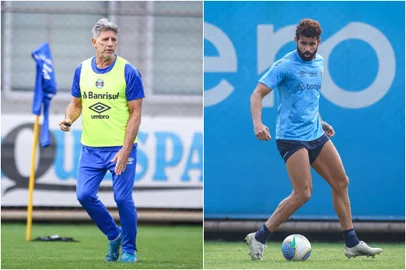 Renato Portaluppi e Diego Costa, do Grêmio