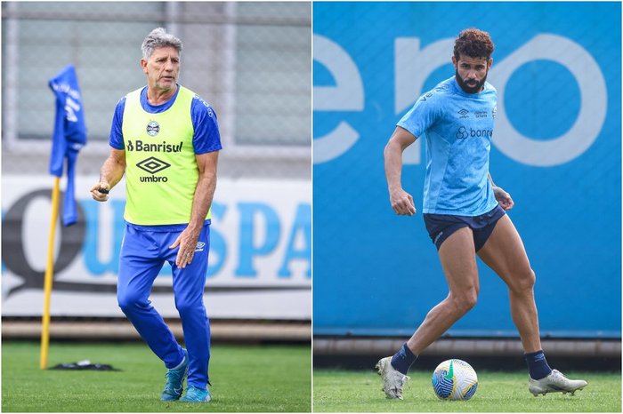 Montagem sobre fotos de Lucas Uebel / Grêmio/Divulgação Montagem sobre fotos de Lucas Uebel / Grêmio/Divulgação