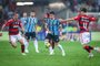 RS - FUTEBOL/COPA DO BRASIL 2023 /GREMIO X FLAMENGO - ESPORTES - Lance da partida entre Gremio e Flamengo disputada na noite desta quarta-feira, no estÃ¡dio Maracana, no Rio de Janeiro, valida pela da Copa do Brasil 2023. FOTO: LUCAS UEBEL/GREMIO FBPA<!-- NICAID(15513481) -->