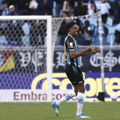 PORTO ALEGRE, RS, BRASIL, 08-08-2026: Grêmio x São Paulo, partida válida pela 22ª rodada do Campeonato Brasileiro 2026. O jogo ocorre na Arena, em Porto Alegre. Foto: Bruno Todeschini/Grupo RBSIndexador: Bruno Todeschini<!-- NICAID(16342946) -->