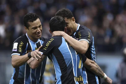 PORTO ALEGRE, RS, BRASIL, 08-08-2026: Grêmio x São Paulo, partida válida pela 22ª rodada do Campeonato Brasileiro 2026. O jogo ocorre na Arena, em Porto Alegre. Foto: Bruno Todeschini/Grupo RBSIndexador: Bruno Todeschini<!-- NICAID(16342993) -->