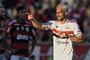 Sao Paulo's Argentine forward Jonathan Calleri celebrates after scoring a goal during the Copa do Brasil final first leg football match between Flamengo and Sao Paulo at Maracana Stadium in Rio de Janeiro, Brazil, on September 17, 2023. (Photo by MAURO PIMENTEL / AFP)Editoria: SPOLocal: Rio de JaneiroIndexador: MAURO PIMENTELSecao: soccerFonte: AFPFotógrafo: STF<!-- NICAID(15543286) -->