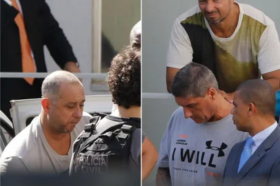 A Justiça do Rio de Janeiro recebeu denúncia contra os dois suspeitos de participar do atentado que acabou com a morte da vereadora Marielle Franco e do motorista Anderson Gomes. Com isso, o policial militar reformado Ronnie Lessa e o ex-PM Élcio Queiroz viraram réus no processo. A decisão é do juiz Gustavo Kalil, do 4º Tribunal do Júri do Rio. Na foto, Queiroz (E) e Lessa (D). Foto: Montagem sobre fotos: Reginaldo Pimenta/Agência O Dia/Estadão Conteúdo. <!-- NICAID(13998430) -->