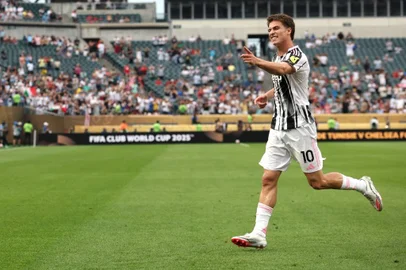 Yildiz comemora gol da Juventus na partida contra o Wydad no Mundial de Clubes