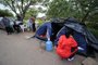 PORTO ALEGRE, RS, BRASIL, 28/09/2023- Moradores da Ilha das Flores acampados às margens da BR- 290. Foto: Ronaldo Bernardi / Agencia RBS<!-- NICAID(15553557) -->