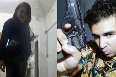 This combination of photos released by Telam news agency on September 6, 2022, shows Fernando Andres Sabag Montiel (R) and Brenda Uliarte posing with the gun allegedly used to attack Argentina's Vice-President Cristina Fernandez de Kirchner last week. - Argentine police earlier this week arrested Uliarte, the companion of Fernando Andre Sabag Montiel who attempted to shoot Vice President Cristina Kirchner. Scandal-tainted Kirchner, 69, survived the assassination attempt as she mingled with supporters outside her home on September 1st., when the gun brandished by Sabag failed to fire. (Photo by STRINGER / TELAM / AFP) / Argentina OUT / ARGENTINA OUT - RESTRICTED TO EDITORIAL USE - MANDATORY CREDIT "AFP PHOTO/ TELAM" - NO MARKETING NO ADVERTISING CAMPAIGNS - DISTRIBUTED AS A SERVICE TO CLIENTS<!-- NICAID(15198992) -->