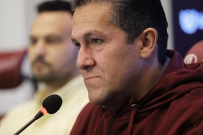 Ulisses Castro / Agencia RBS CAXIAS DO SUL, RS, BRASIL. SER Caxias apresentou o técnico Fernando Marchiori para comandar o time na temporada 2026.<!-- NICAID(16159469) -->