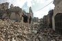 (FILES) This file photo taken on February 7, 2023, shows rubble in Aleppo's old town on following a deadly earthquake. - A devastating earthquake that hit Turkey on February 6 killed more than 50,000 people, almost 6,000 of them in Syria where dozens of heritage sites were damaged including the Fortress of Saladin in Latakia province and the old city of Aleppo. (Photo by Louai Beshara / AFP)<!-- NICAID(15373786) -->