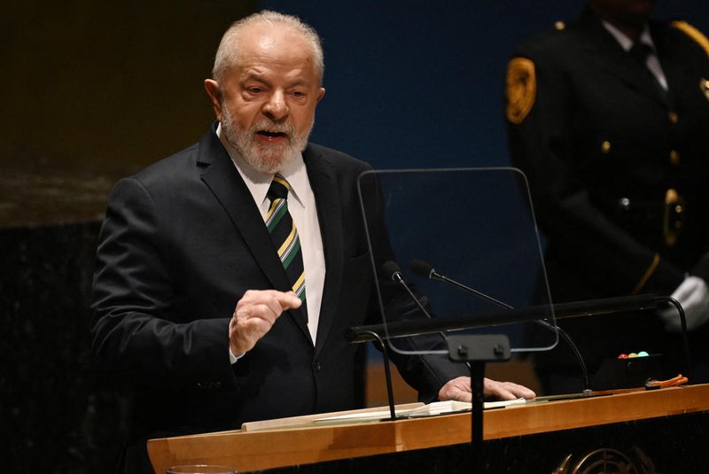 Brazilian President Luiz Inacio Lula da Silva addresses the 78th United Nations General Assembly at UN headquarters in New York City on September 19, 2023. (Photo by Ed JONES / AFP)Editoria: POLLocal: New YorkIndexador: ED JONESSecao: diplomacyFonte: AFPFotógrafo: STF<!-- NICAID(15544624) -->