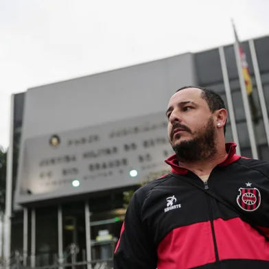 PORTO ALEGRE, RS, BRASIL - 2024.06.24 - Audiência do Caso Rai Duarte.Torcedor do Brasil de Pelotas que diz ter sido agredido por policiais militares em um jogo, será ouvido no inquérito da Justiça Militar. (Foto: André Ávila/ Agência RBS)Indexador: Andre Avila<!-- NICAID(15796953) -->