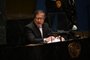 Colombian President Gustavo Petro addresses the 78th United Nations General Assembly at UN headquarters in New York City on September 19, 2023. (Photo by Ed JONES / AFP)Editoria: POLLocal: New YorkIndexador: ED JONESSecao: diplomacyFonte: AFPFotógrafo: STF<!-- NICAID(15545292) -->