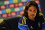 Boca Junior's Uruguayan forward Edinson Cavani attends a press conference at the Maracana stadium in Rio de Janeiro, Brazil, on November 3, 2023, on the eve of the Libertadores Cup final football match against Brazil's Fluminense. (Photo by SILVIO AVILA / AFP)Editoria: SPOLocal: Rio de JaneiroIndexador: SILVIO AVILASecao: soccerFonte: AFPFotógrafo: STR<!-- NICAID(15587709) -->