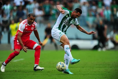 CAXIAS DO SUL, RS, BRASIL, 17/03/2024. Juventude x Internacional (JuveNal), jogo de ida da semifinal do Campeonato Gaúcho (Gauchão 2024) e realizado no estádio Alfredo Jaconi.  (Porthus Junior/Agência RBS)<!-- NICAID(15708067) -->
