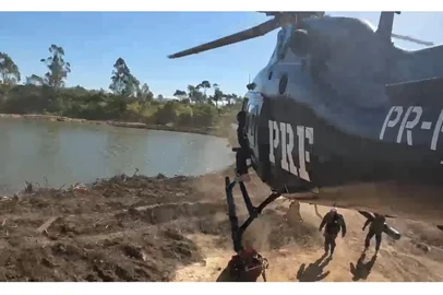 Polícia Rodoviária Federal faz treinamento com uso de helicóptero no Rio Grande do Sul<!-- NICAID(16289210) -->