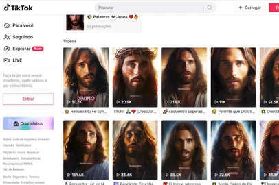 Jesus viraliza no TikTok: inteligência artificial recria rosto de Cristo para pregar mensagens de motivação<!-- NICAID(15468230) -->