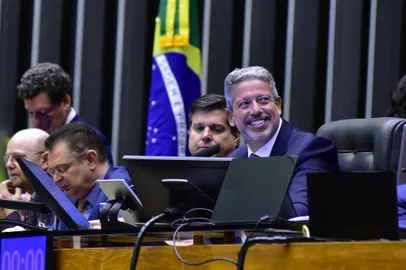 Arthur Lira, presidente da Câmara dos Deputados, durante votação da reforma tributária<!-- NICAID(15476502) -->