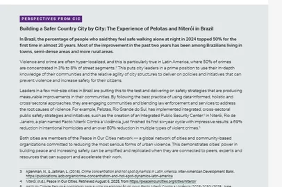 Instituto Gallup menciona Pelotas (RS) e Niterói (RJ) como exemplos de políticas públicas municipais que renderam reduções sucessivas nos indicadores de violência.