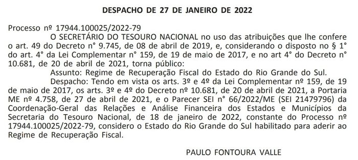Reprodução / DOU