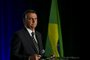 Former Brazilian President Jair Bolsonaro speaks during a "Power of the People Rally" at Trump National Doral resort in Miami, Florida, on February 3, 2023. (Photo by CHANDAN KHANNA / AFP)<!-- NICAID(15347227) -->