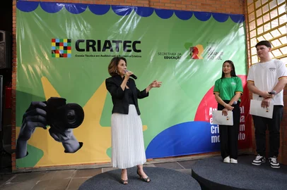 Anúncio do Plano de Ocupação da Criatec - Primeira Escola Técnica em Audiovisual e Economia Criativa. Na foto, a secretária estadual de Educação, Raquel Teixeira.<!-- NICAID(16161246) -->